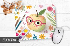 Spotted Apple with Funky Glasses Mouse Pad PNG Product Image 1
