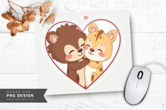 Cuddly Animal Hearts Mouse Pad PNG Design Product Image 1