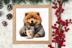 Christmas Dog And Coffee Clipart, Christmas Clipart Product Image 3
