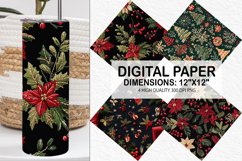 Christmas Embroidery Seamless Digital Paper Product Image 1