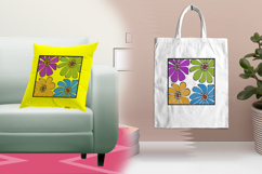 Colorful Four Petal Flowers Block Embroidery Design Product Image 3