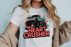 Heart Crusher Sublimation PNG, Cute Kid Valentine PNG Product Image 3