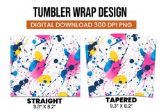 Colorful abstract splashes tumbler wrap sublimation design Product Image 3