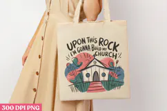 Upon This Rock i'm gonna PNG, Retro Church Sublimation PNG Product Image 1