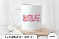 Watercolor Love Unicorn png Product Image 3