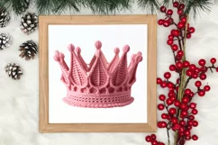 Pink Christmas Crochet Clipart, Christmas PNG Product Image 3