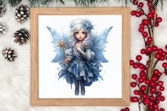 Blue Christmas Watercolor Clipart, Blue Christmas Sublimatio Product Image 3