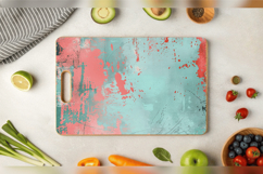 Mint &amp; Red Mixed Media Cutting Boards sublimation Design Product Image 3