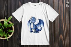 Cute Blue Dragon Fantasy Character Clipart Sublimation PNG Product Image 3