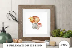 Watercolor Autumn Mushroom png Product Image 3