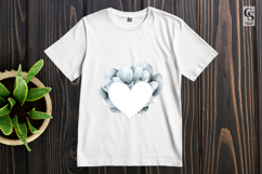 Watercolor Blue Gray Heart Clipart Sublimation PNG Product Image 2