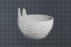 Easter egg holder with bunny ears and flowers Stl printing Product Image 2