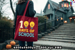 100 Days of School Light Bulb Sublimation PNG Product Image 4