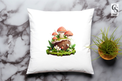 Forest Mushroom House Clipart Sublimation PNG Product Image 3