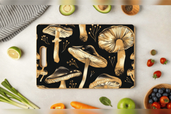 Black Gold Mushrooms Cutting Boards sublimation Design Product Image 3