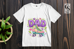 Retro Roller Skate Dad Clipart Sublimation PNG Product Image 3