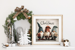 Cute christmas gnomes digital paper, background clipart Product Image 3
