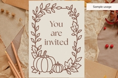 Hand Drawn Pumpkin Fall Frame SVG Product Image 3