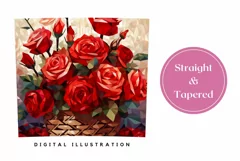 Red Roses Tumbler Sublimation, Valentines Day Tumbler Wrap Product Image 3