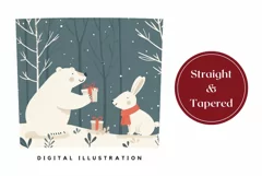 Christmas Forest Tumbler Wrap, Winter Bear Tumbler Template Product Image 3
