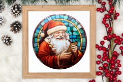 Stained Glass Painting Of Santa Clipart Sublimation Product Image 3