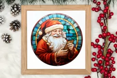 Stained Glass Painting Of Santa Clipart Sublimation Product Image 3