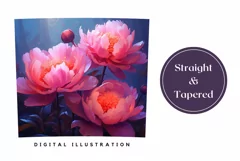 Peony Flowers Tumbler Sublimation, Peony Sublimation PNG Product Image 3
