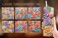 3D Rose Tumbler Wrap Sublimation 3D Sunflower Product Image 1