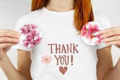 Pink Flowers Car Coasters, Sakura Round Coaster Sublimation Product Image 3