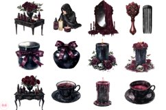 Cozy Gothic Winter Clipart Product Image 3