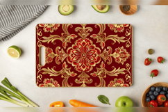 Red &amp; Gold Embroidery Cutting Boards sublimation Design Product Image 2