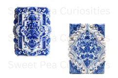 Blue Toile, Ephemera, PNG, Clipart, Junk Journal, flowers Product Image 3
