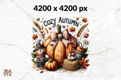 Cozy Autumn PNG, Rustic Scarecrow Pumpkin Fall Sublimation Product Image 3