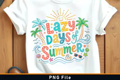Lazy days of summer T shirt Design Sublimation PNG Product Image 1