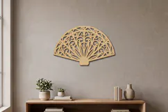 Hand Fan SVG | Laser Cut Oriental Wall Art Product Image 1