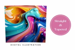 Liquid Paint Tumbler Wrap, Fluid Art Tumbler 3D Design Product Image 3