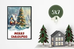 Christmas Greeting Card, Christmas Village Card Designs Product Image 3