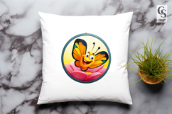 Cute Butterfly And Flower Cartoon Clipart Sublimation png Product Image 3