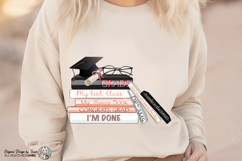 Graduation Books PNG Grad Cap School Glam Design Art Product Image 4