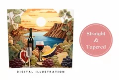 3D Wine Tumbler Wrap Design, 3D Sunset Tumbler Sublimation Product Image 3