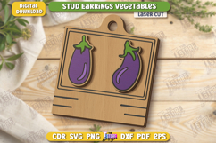 Food Stud Earrings Laser Cut | Shape of Vegetables | Jewelry Product Image 1