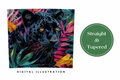 Black Panther Tumbler Wrap, Tropical Leaves Tumbler Design Product Image 3
