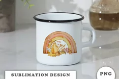 Watercolor Cozy Autumn Rainbow sublimation PNG Product Image 3