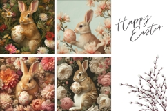 Floral Easter Pillow Design, Easter Bunny Pillow Case Product Image 3