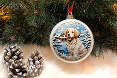 3D Christmas Dog Ornaments Engraved Bundle, 3D Dog Christmas Product Image 3