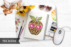 Leopard Print Apple Sunflowers and Pencils Mouse Pad PNG Product Image 1