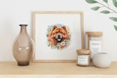 Watercolor Chow Chow Dog Illustration, Dog Sublimation PNG Product Image 2