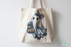 Retro Halloween Blue Denim Ghost Sublimation Clipart Product Image 4