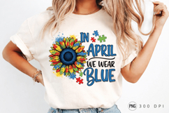 Autism Awareness Sunflower PNG, Autism Awareness Sunflower Product Image 3