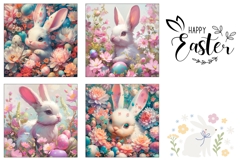 Colorful Easter Square Coaster Designs, Floral Coasters Product Image 3
